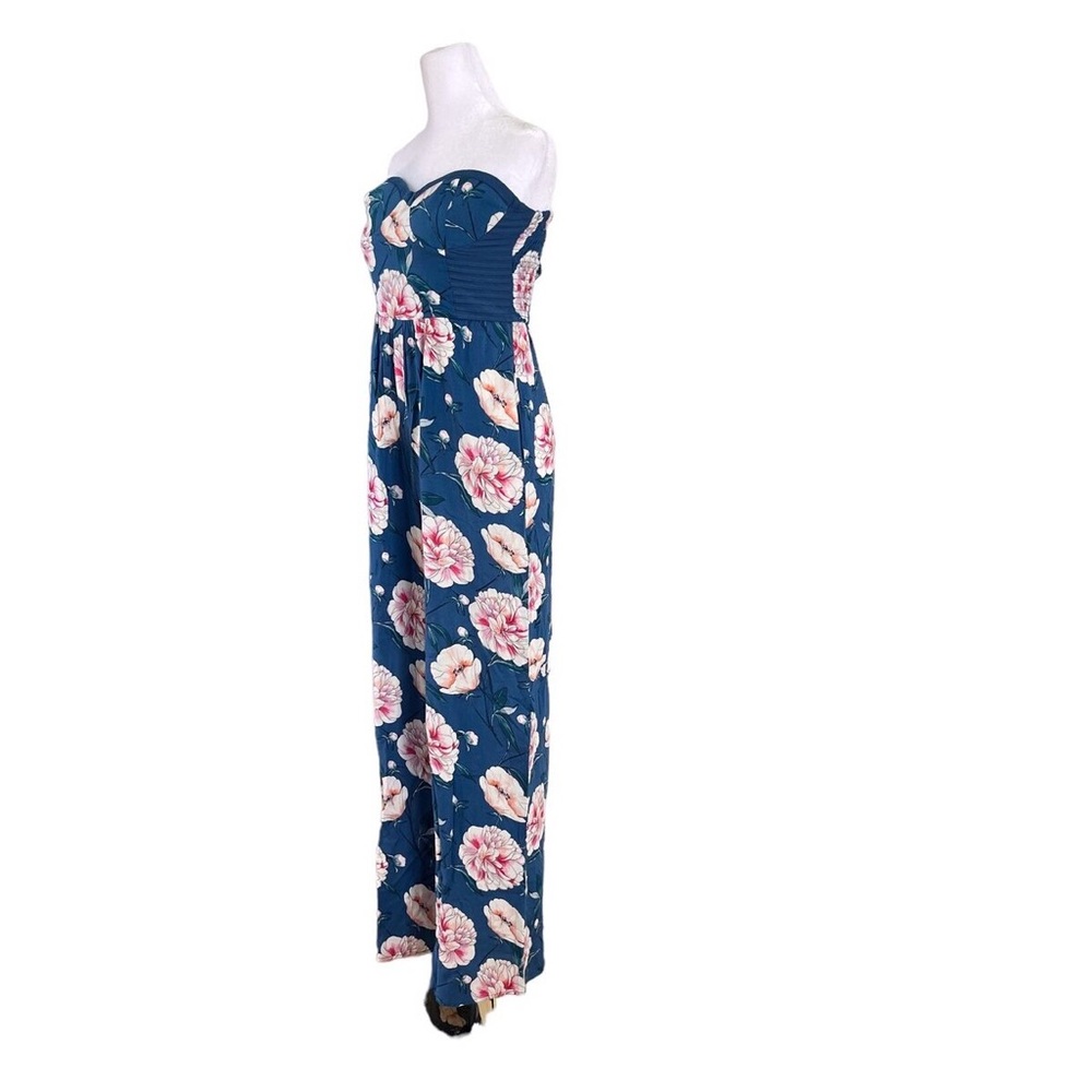 Band of Gypsies Floral Bustier Jumpsuit Blue Pink Size Large